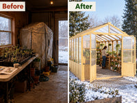 Wooden Greenhouse Built for Year-Round Growing, Cedar Frame, Polycarbonate Panels, 10x13 Ft Indoor Space — product view 4