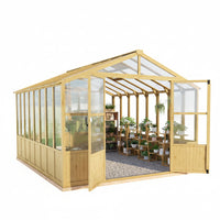 Wooden Greenhouse Built for Year-Round Growing, Cedar Frame, Polycarbonate Panels, 10x13 Ft Indoor Space — product view 7