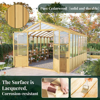 10 X 13.2-Ft Wooden Greenhouse