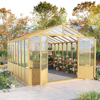 10 X 13.2-Ft Wooden Greenhouse