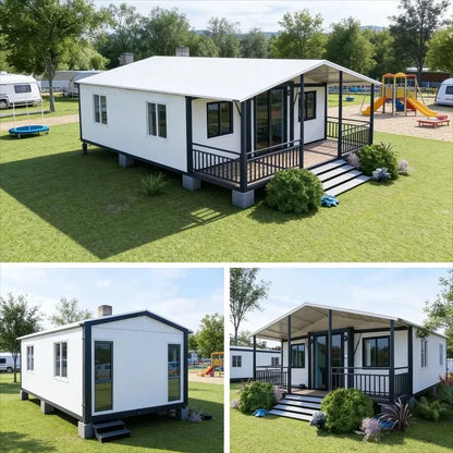 Customized Foldable House for Forest Homestay Portable Wood Look Cabin Prefab Tiny Home with Large Window