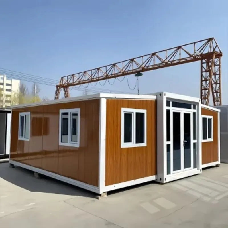 Customized Foldable House for Forest Homestay Portable Wood Look Cabin Prefab Tiny Home with Large Window