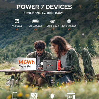 Solar Powered Generator, 100W Portable Power Station with Solar Panels 40W — product view 8